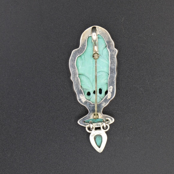 Rare vintage Amy Kahn Russell AKR sterling silver carved  Vintage Amy Kahn Russell Pin/Pendant AKR silver